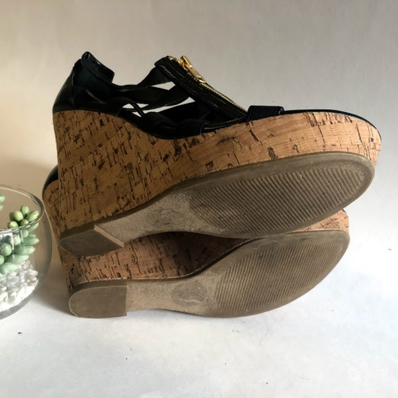 Steve Madden Eddyy Caged Platform Cork Wedges 8 - Picture 7 of 8